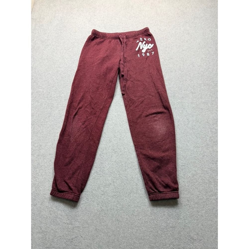 Aeropostale Aero Nyc 1987 Sweatpants Burgundy Joggers Women XS